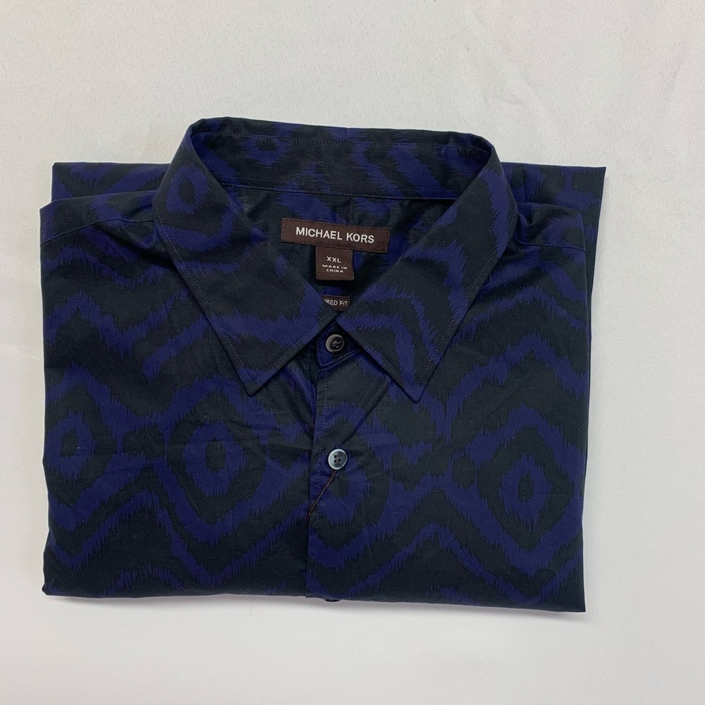Michael Kors mens abstract shapes long sleeve button down xxl shirt